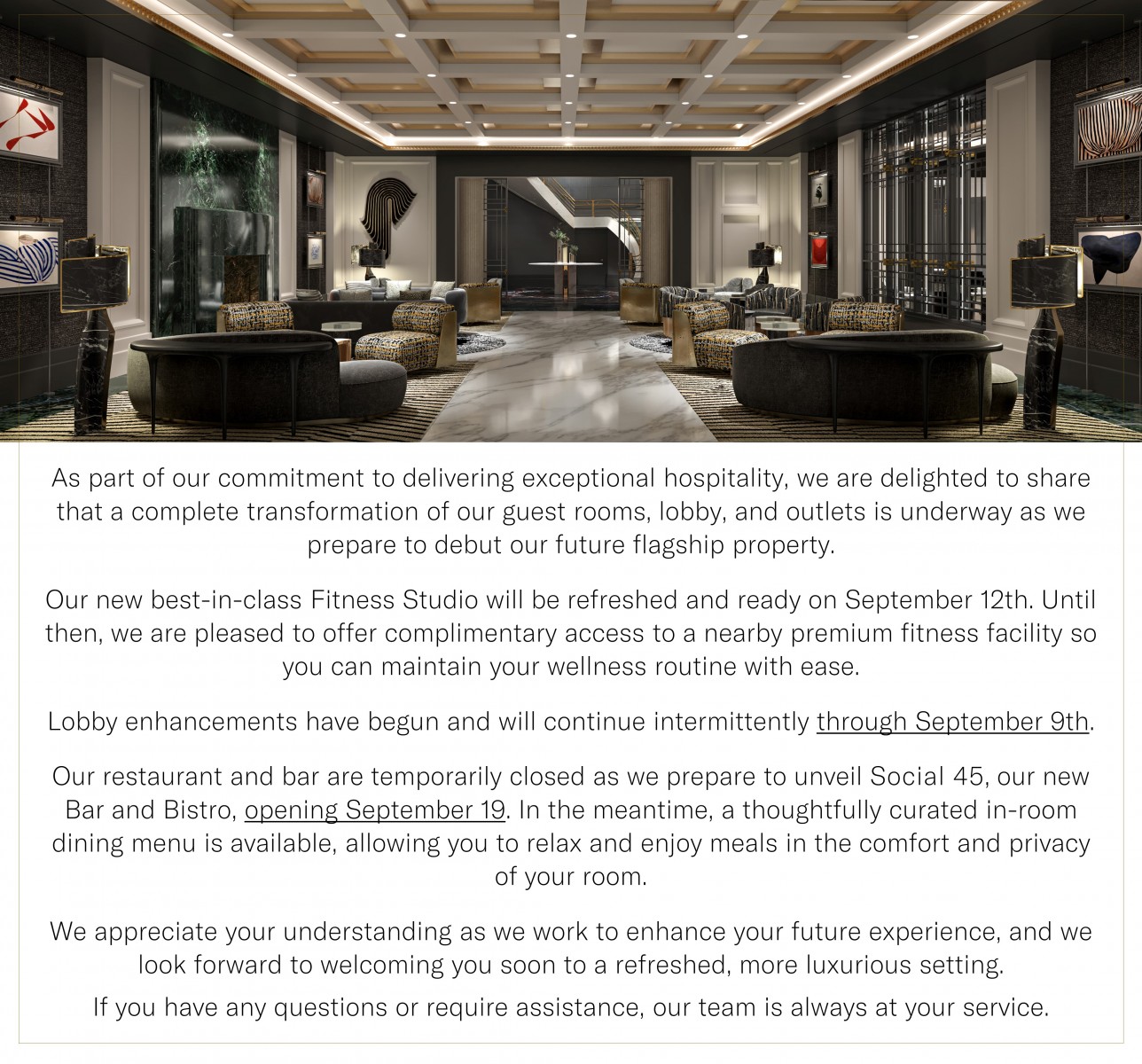 Photo of the hotel Sofitel New York: Renovation popup rev4