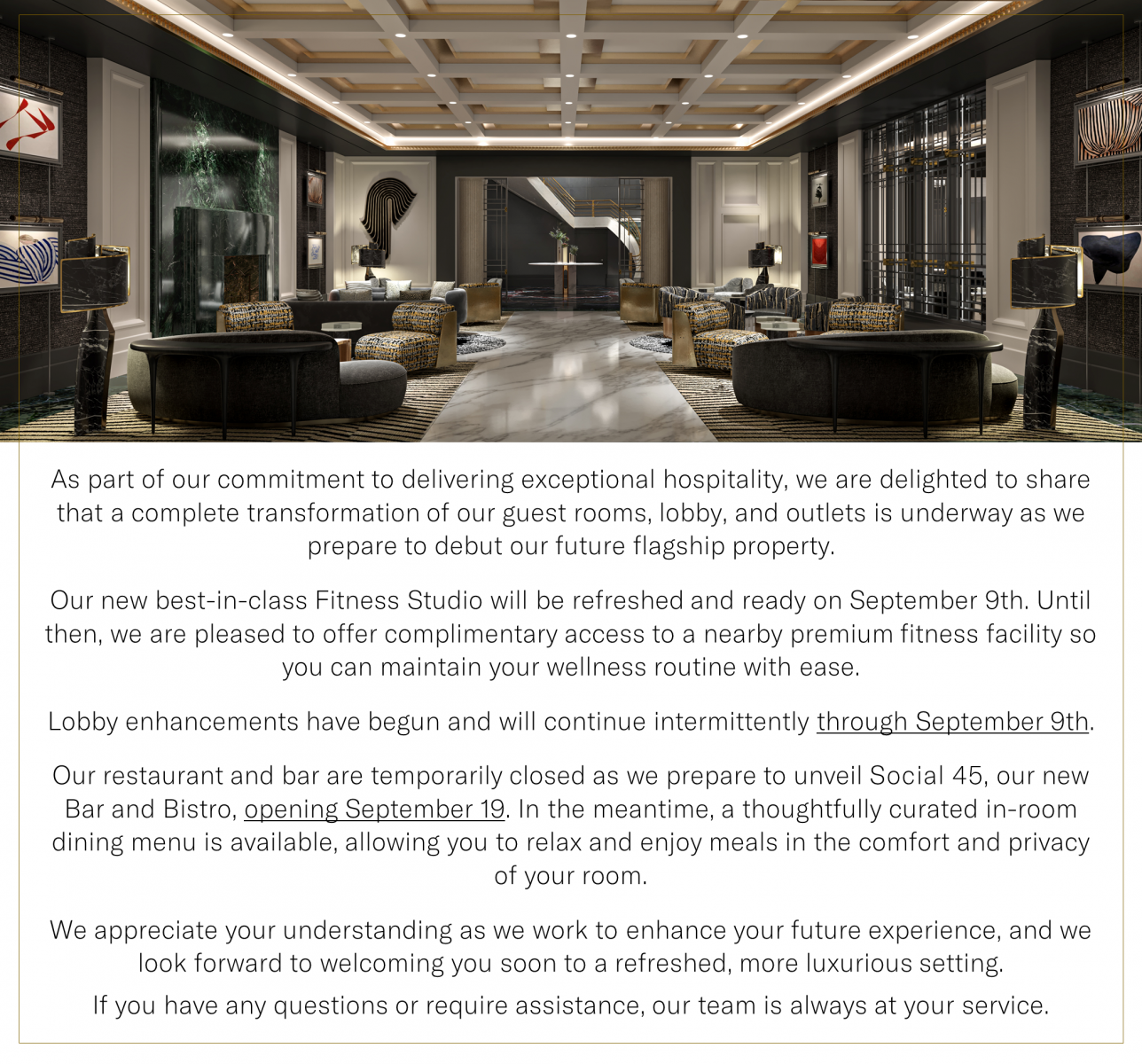 Photo of the hotel Sofitel New York: Renovation popup rev4