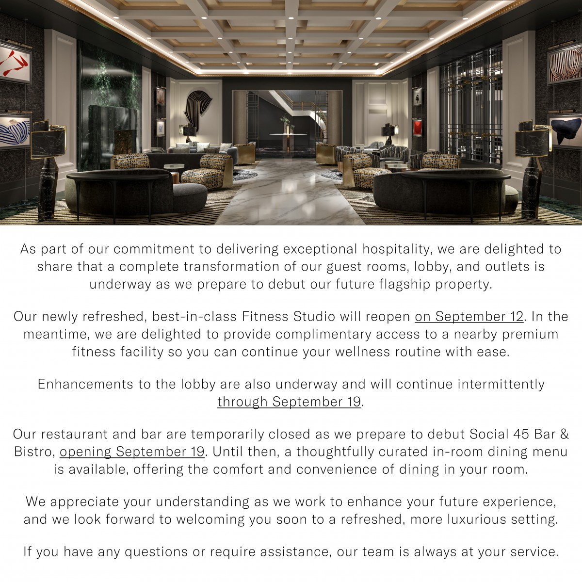 Photo of the hotel Sofitel New York: Renovation popup rev5