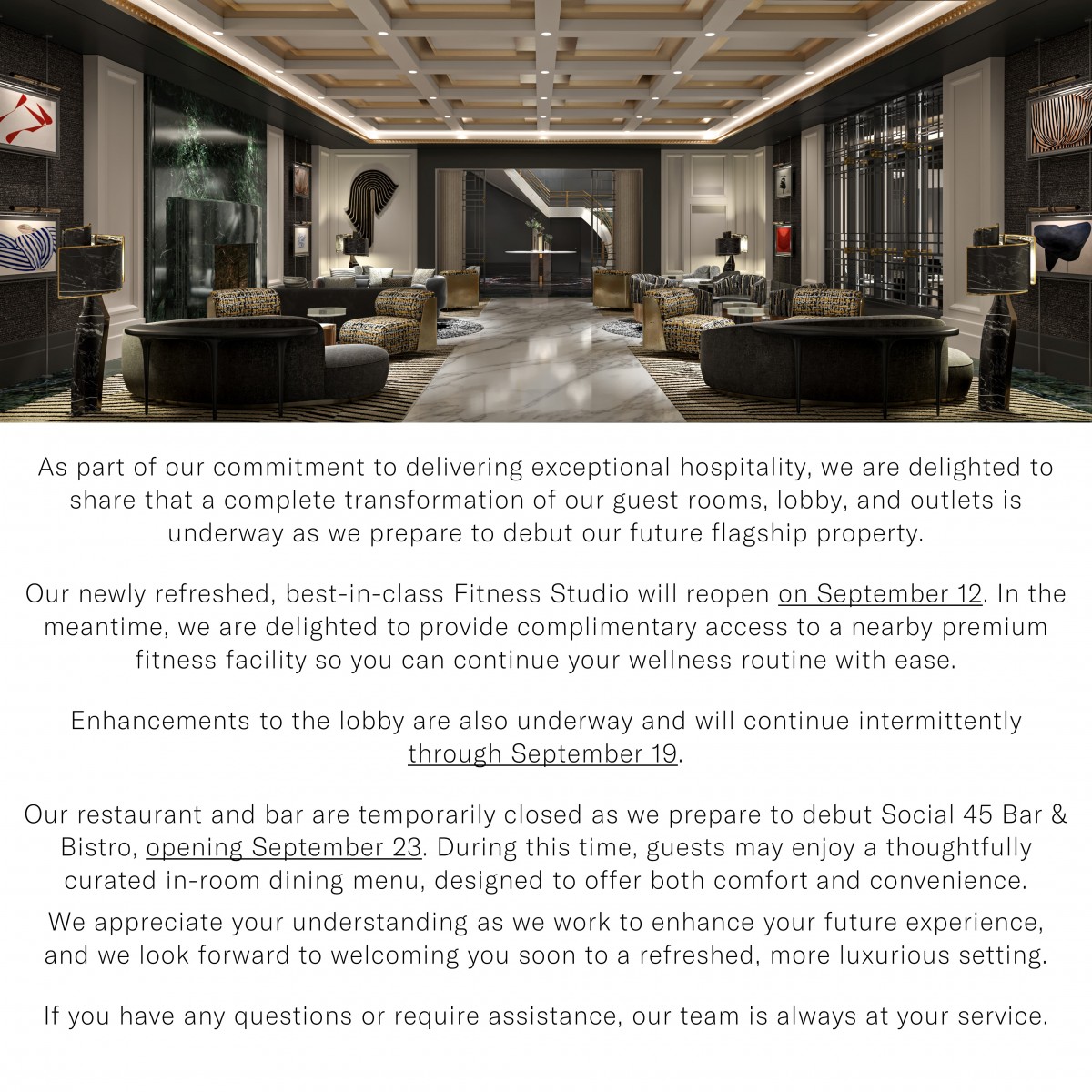 Photo of the hotel Sofitel New York: Renovation popup rev6