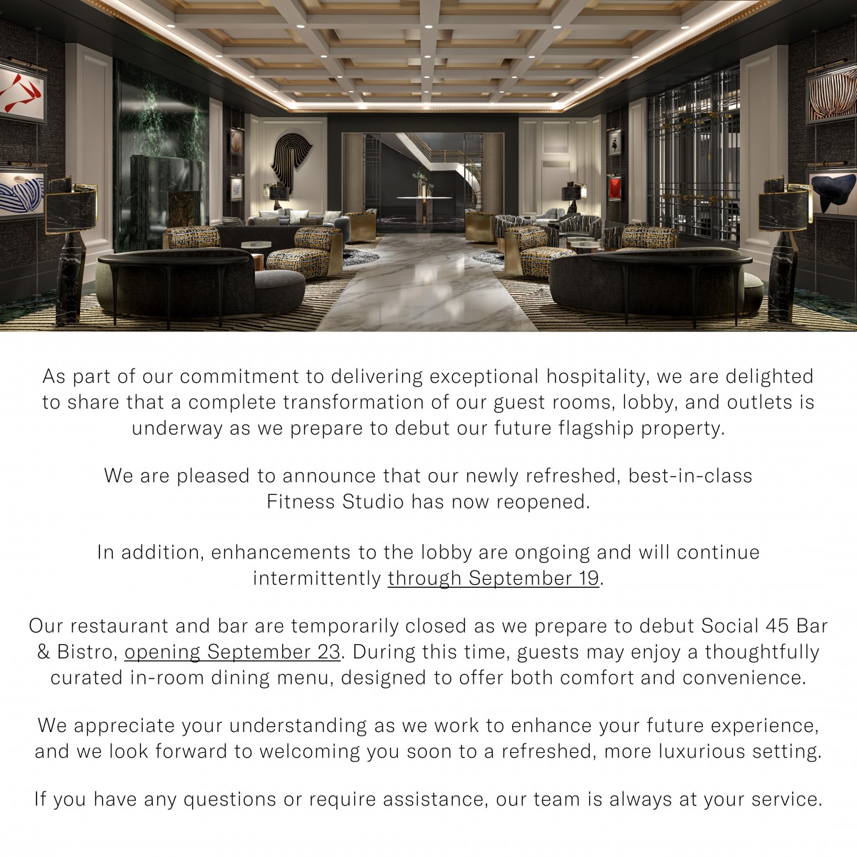 Photo of the hotel Sofitel New York: Renovation popup rev7